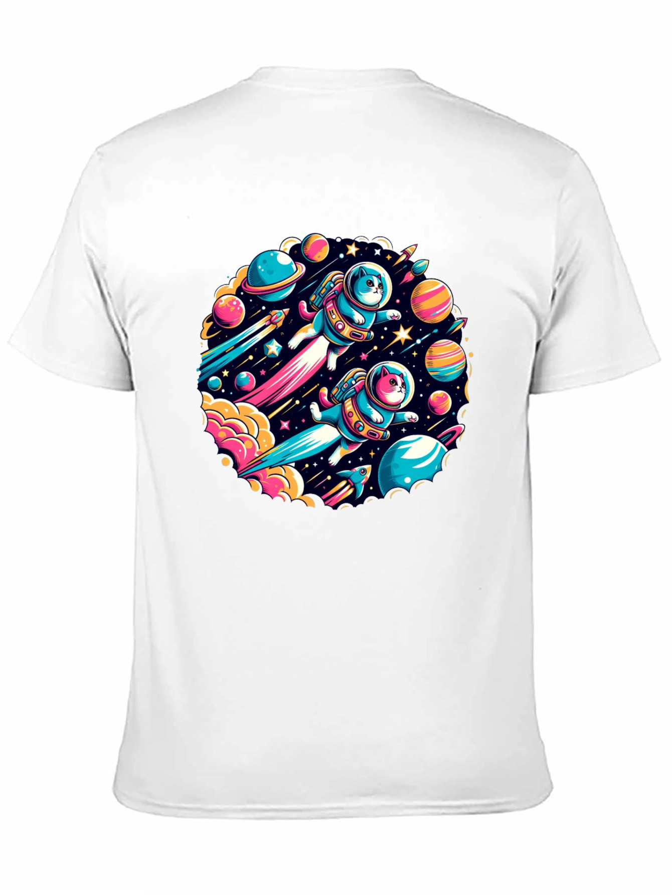 Space Cats Graphic T-Shirt - Quirky Outer Space Design