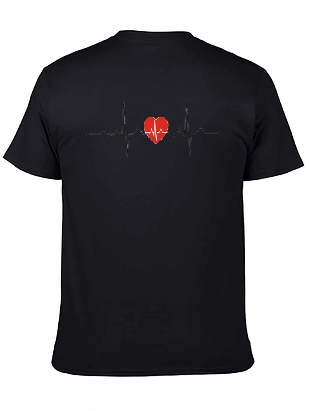 Heartbeat Heart T-Shirt - Black Cotton Tee