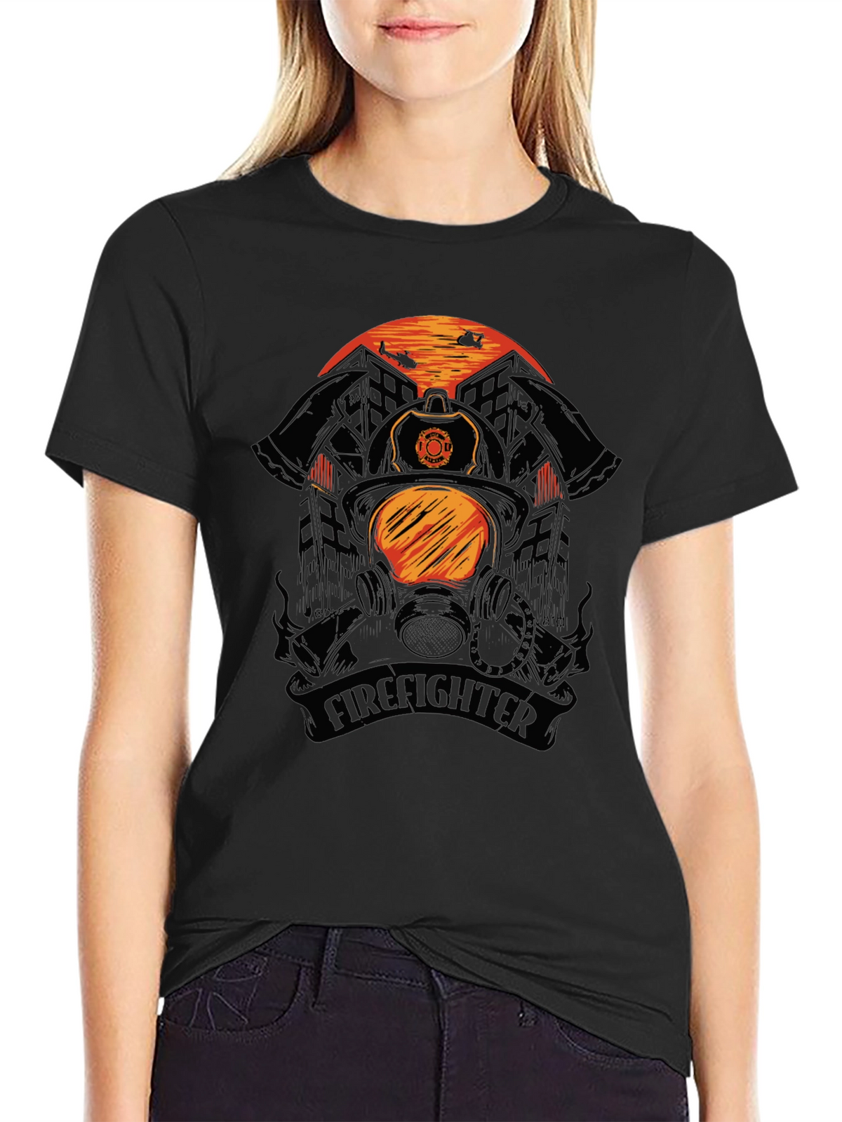 Firefighter Helmet Graphic Tee