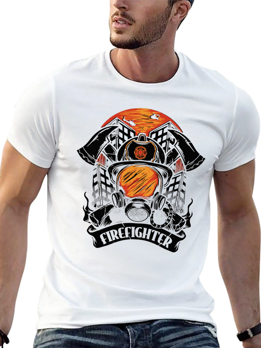 Firefighter Helmet Graphic Tee