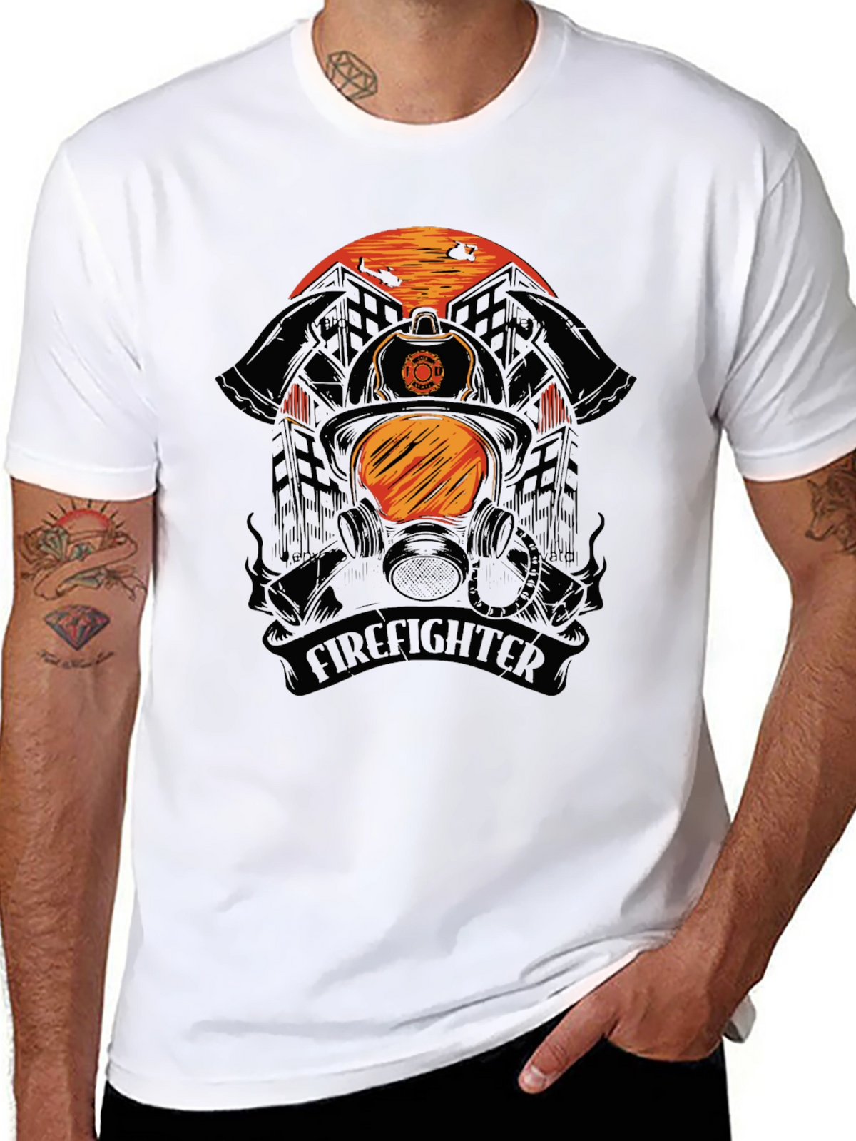 Firefighter Helmet Graphic Tee