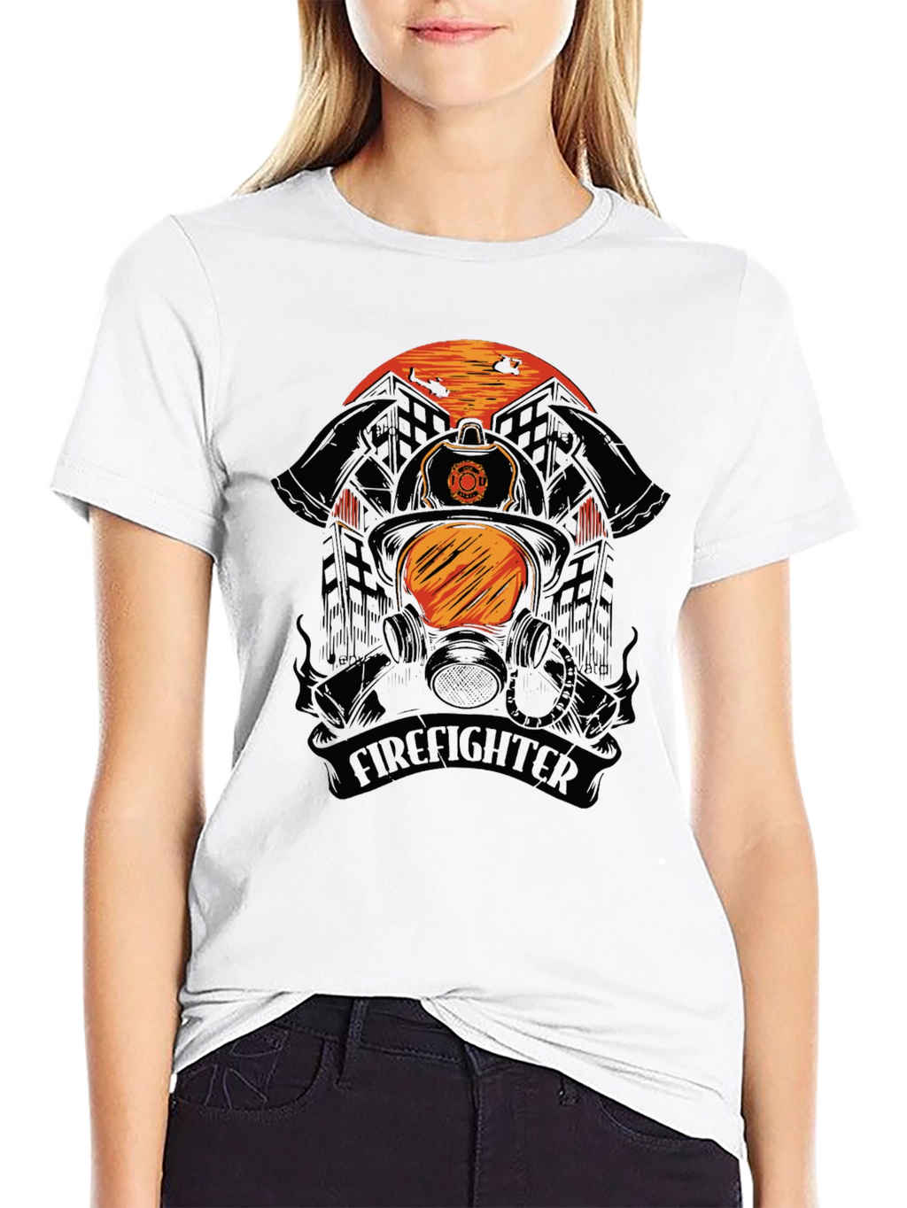 Firefighter Helmet Graphic Tee