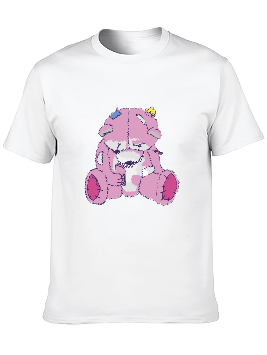 Creepy Pink Teddy Bear Graphic Tee
