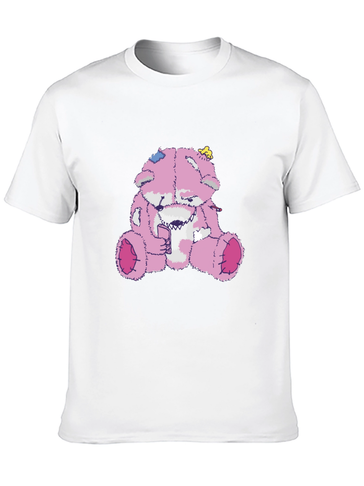 Creepy Pink Teddy Bear Graphic Tee