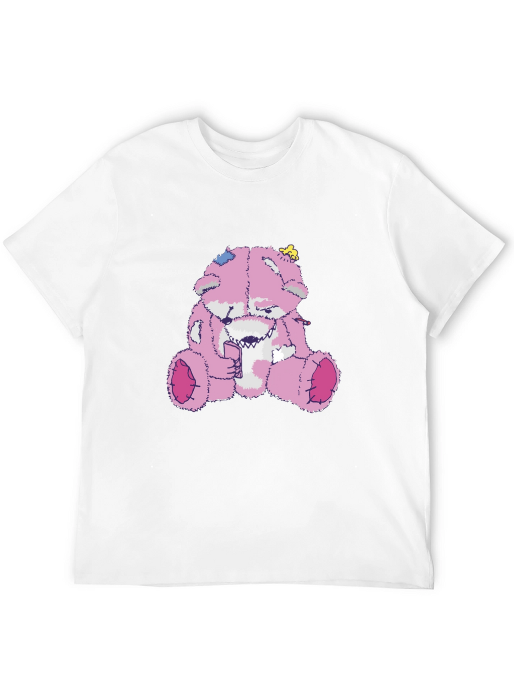 Creepy Pink Teddy Bear Graphic Tee