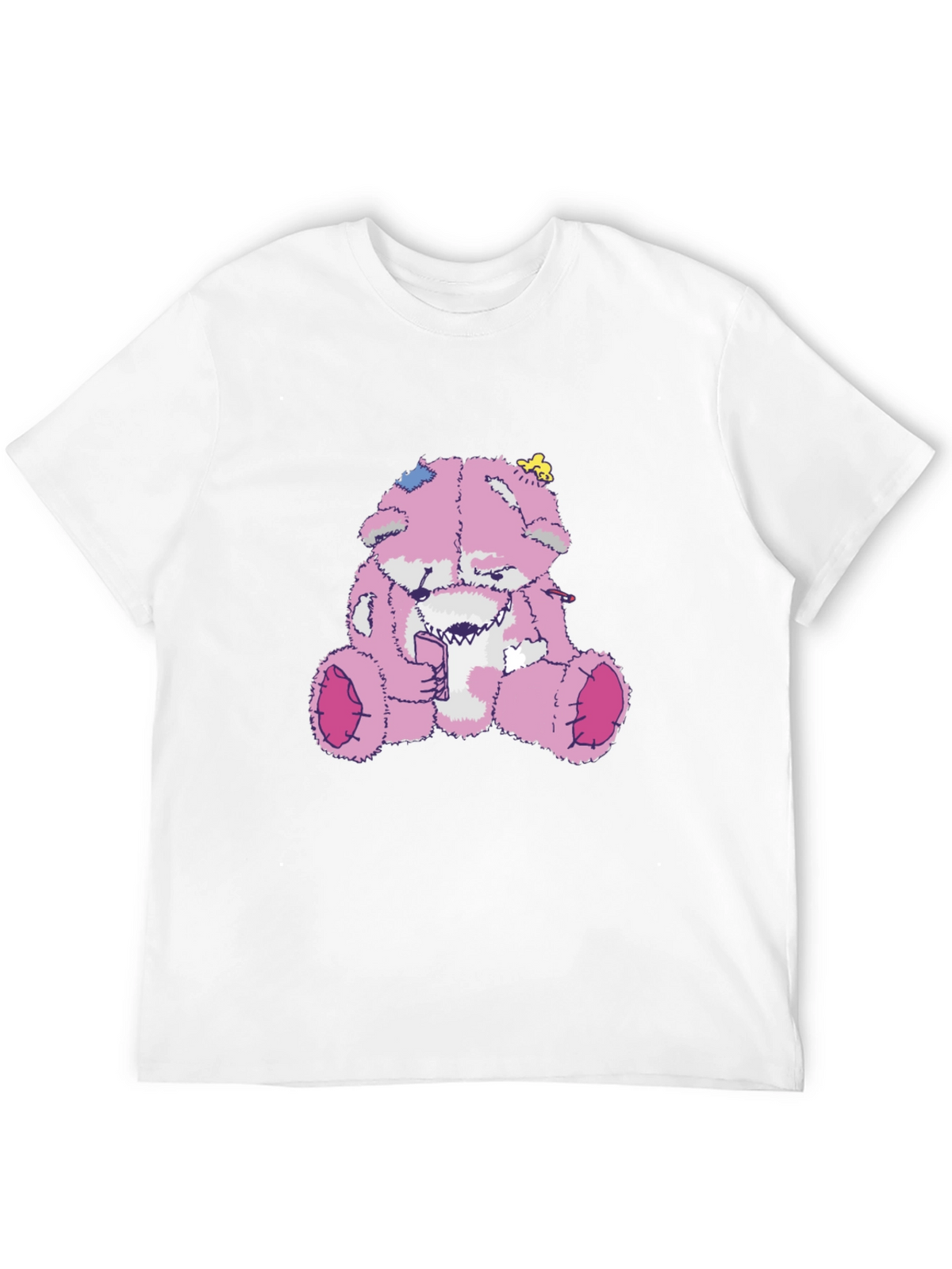Creepy Pink Teddy Bear Graphic Tee