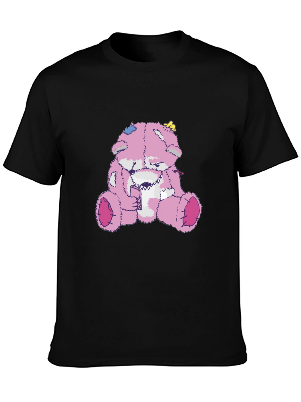 Creepy Pink Teddy Bear Graphic Tee