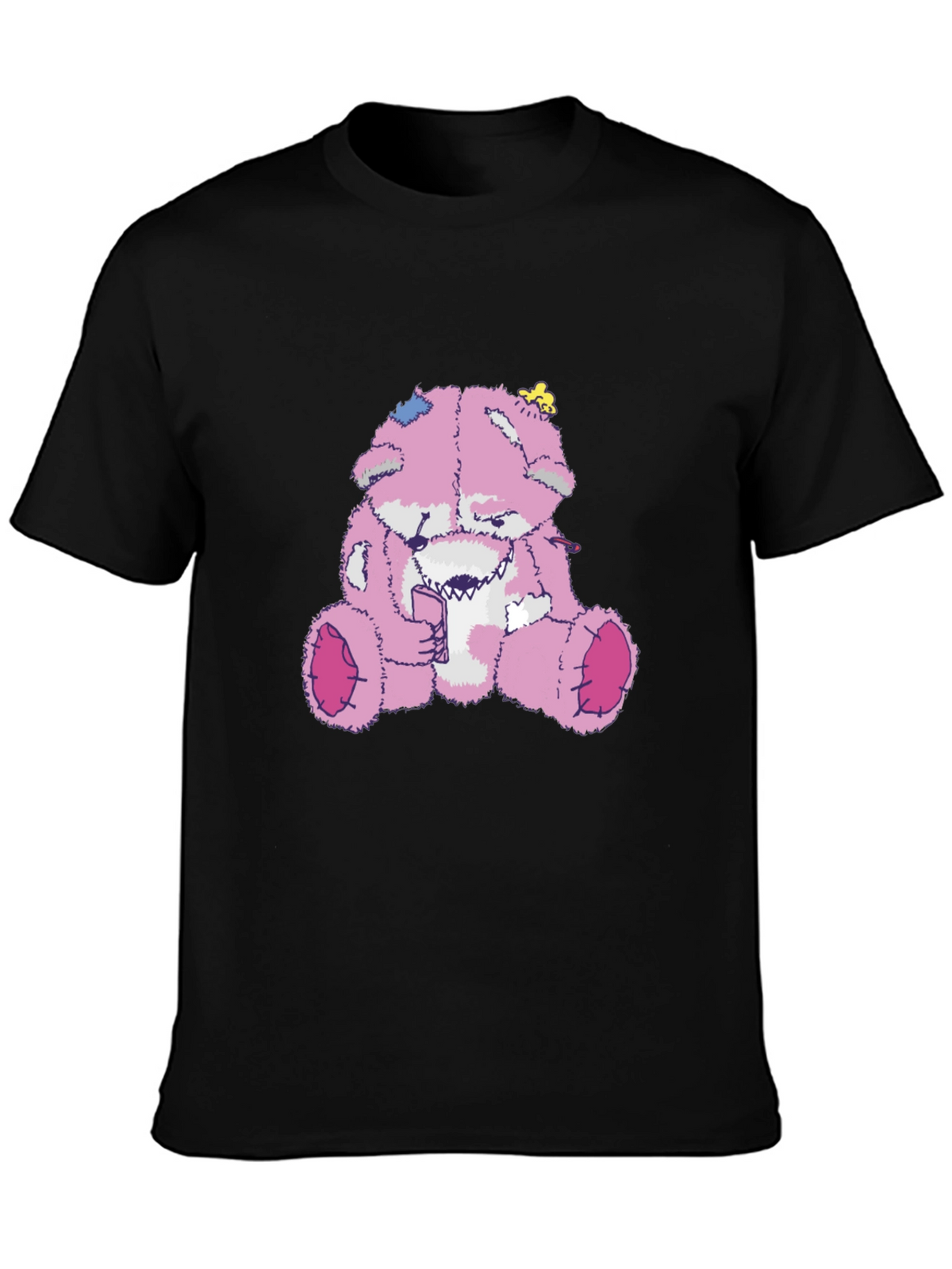Creepy Pink Teddy Bear Graphic Tee