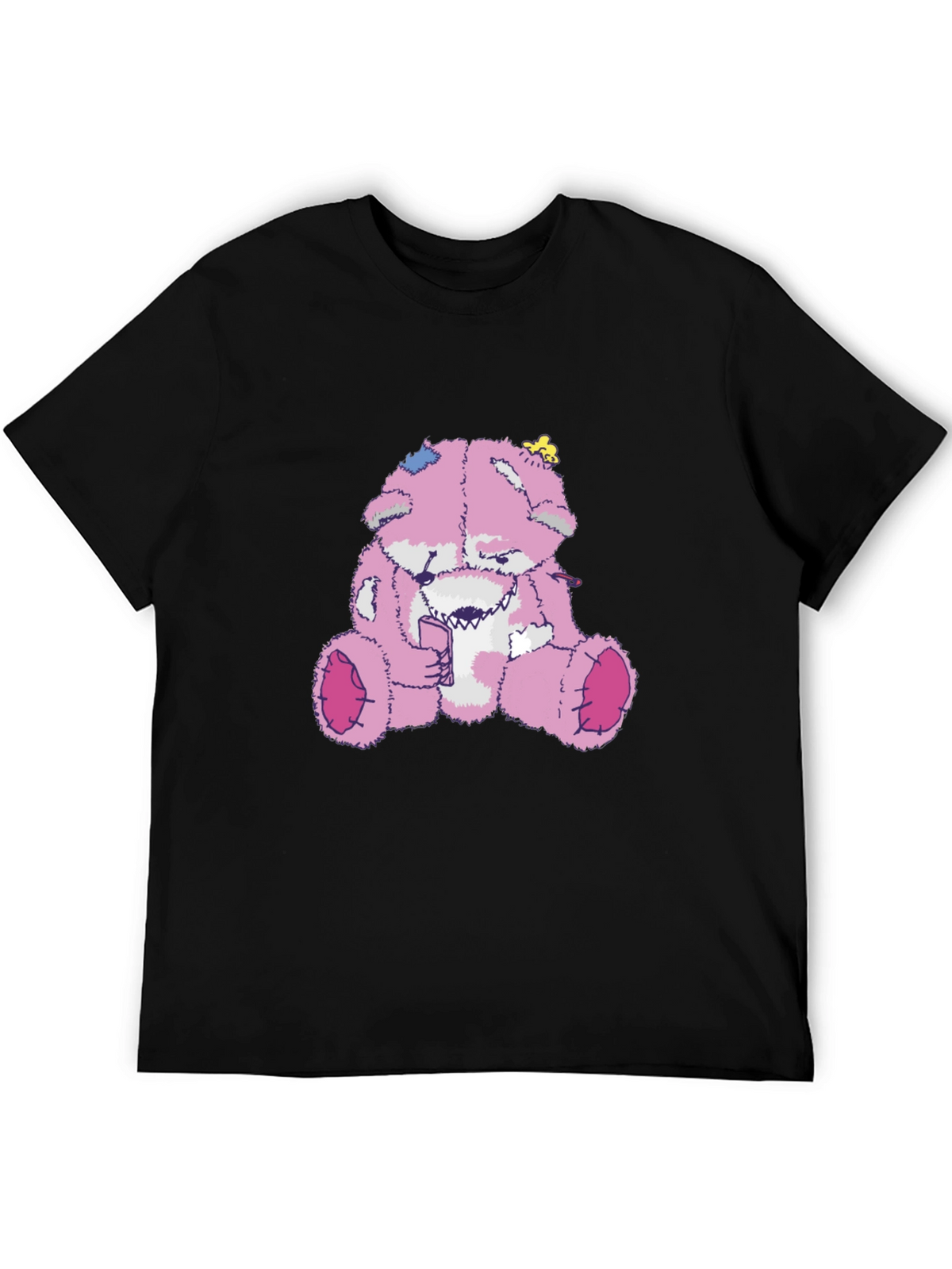 Creepy Pink Teddy Bear Graphic Tee