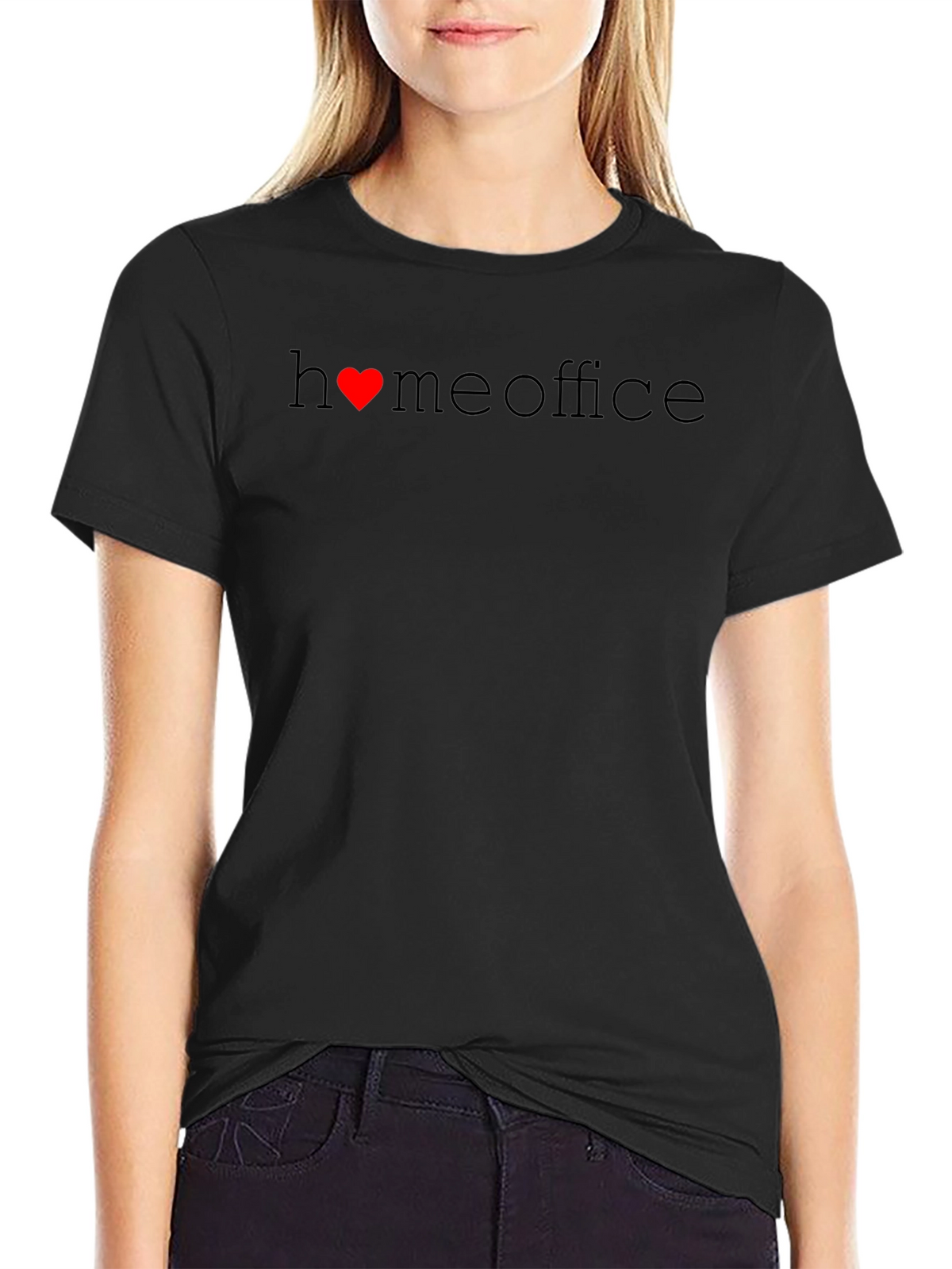 Home Office Heart Graphic Tee - Black T-Shirt