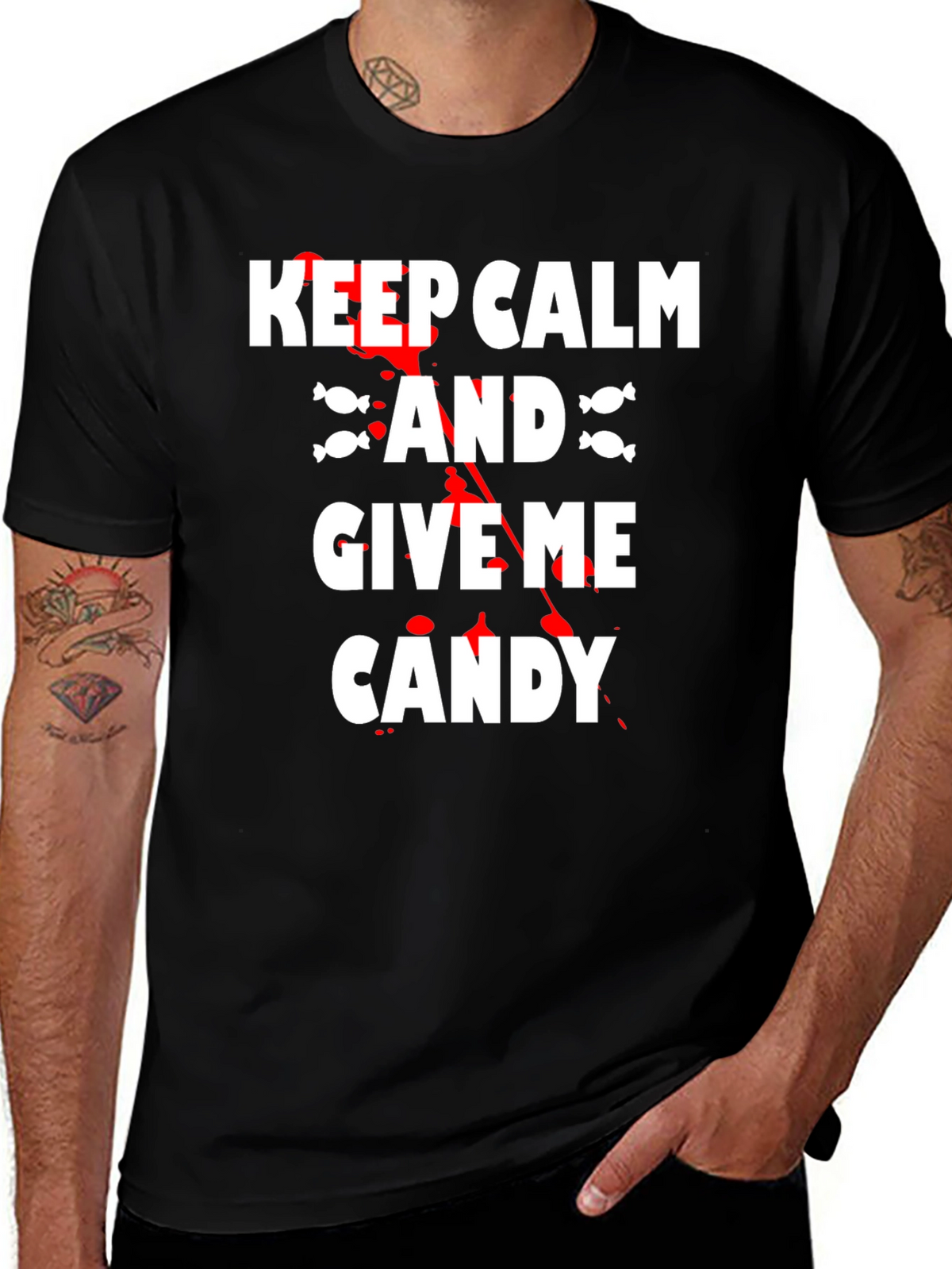 Keep Calm Give Me Candy T-Shirt - Halloween Tee