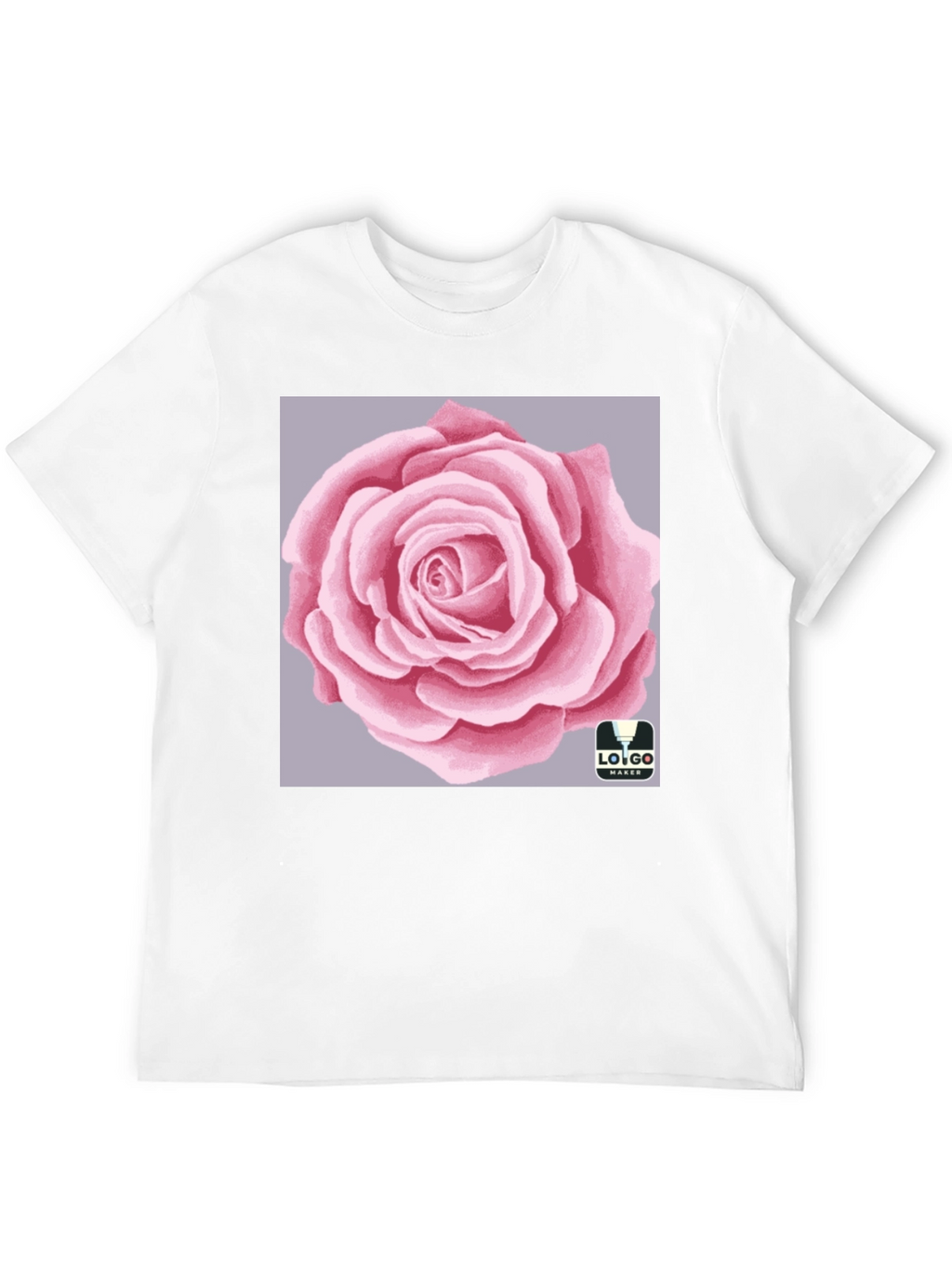 Mens Black T-Shirt with Rose Graphic