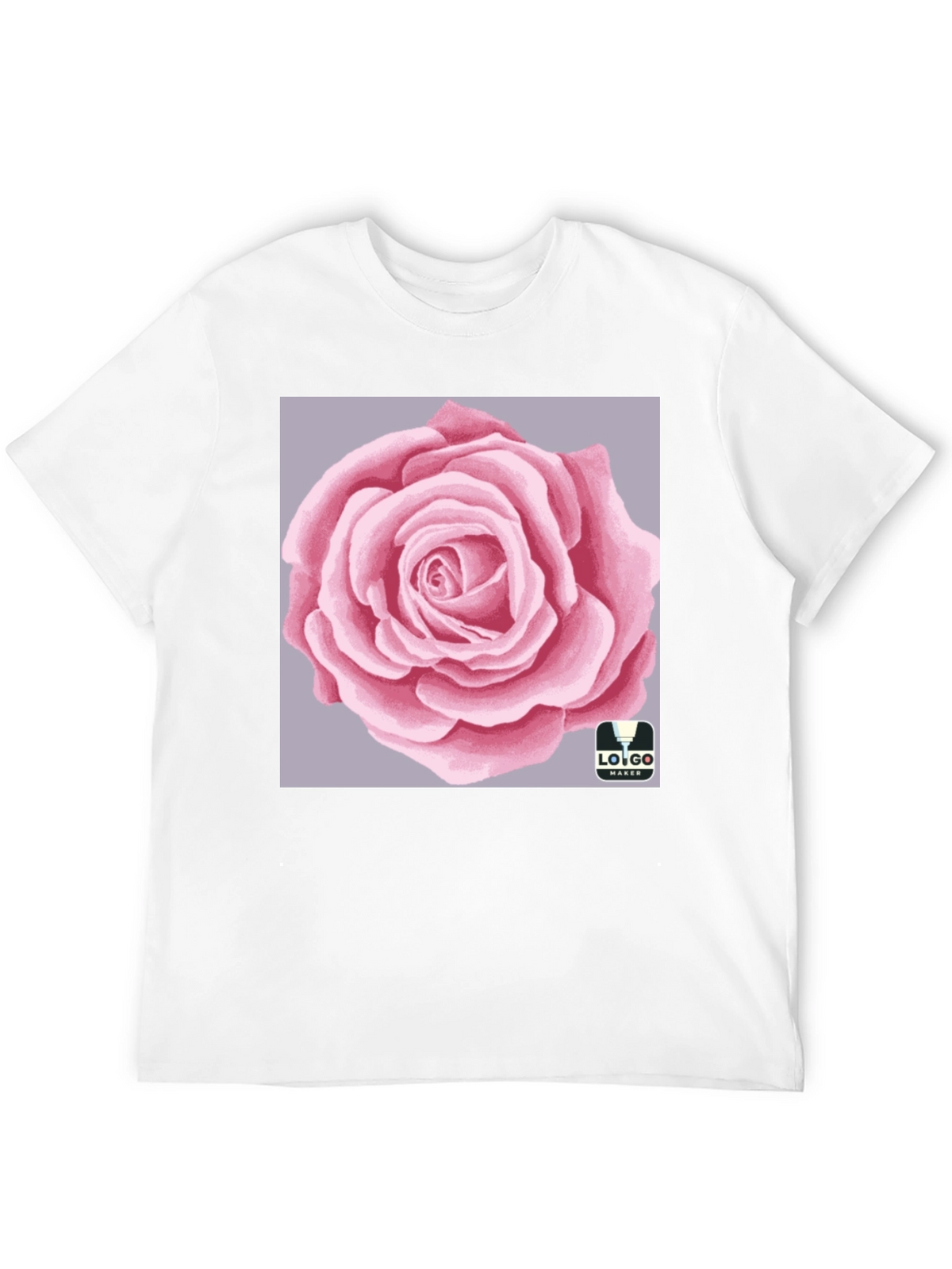 Mens Black T-Shirt with Rose Graphic