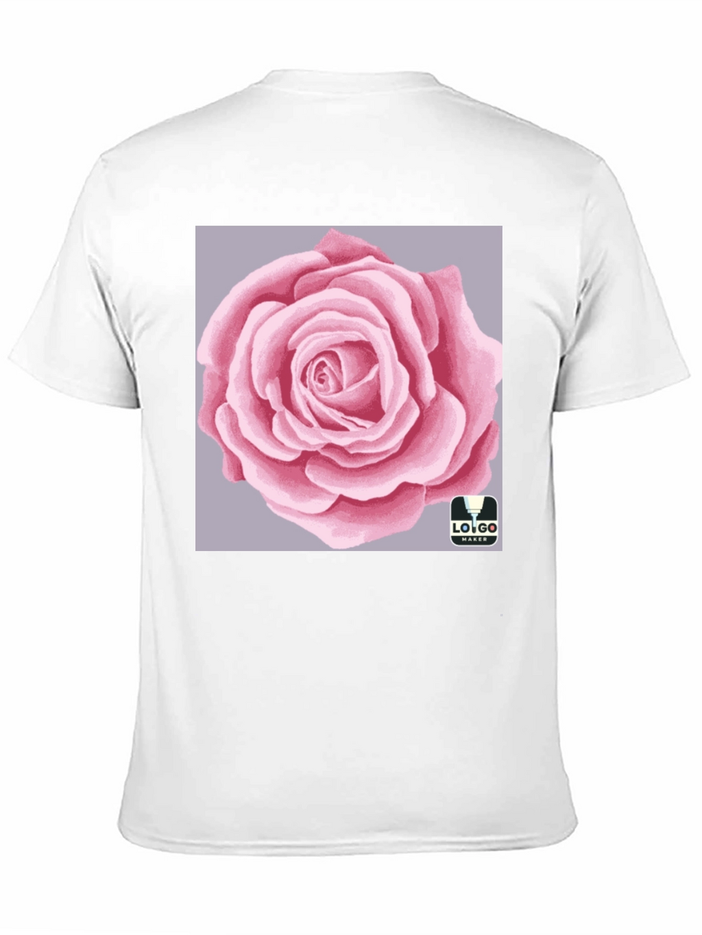 Mens Black T-Shirt with Rose Graphic