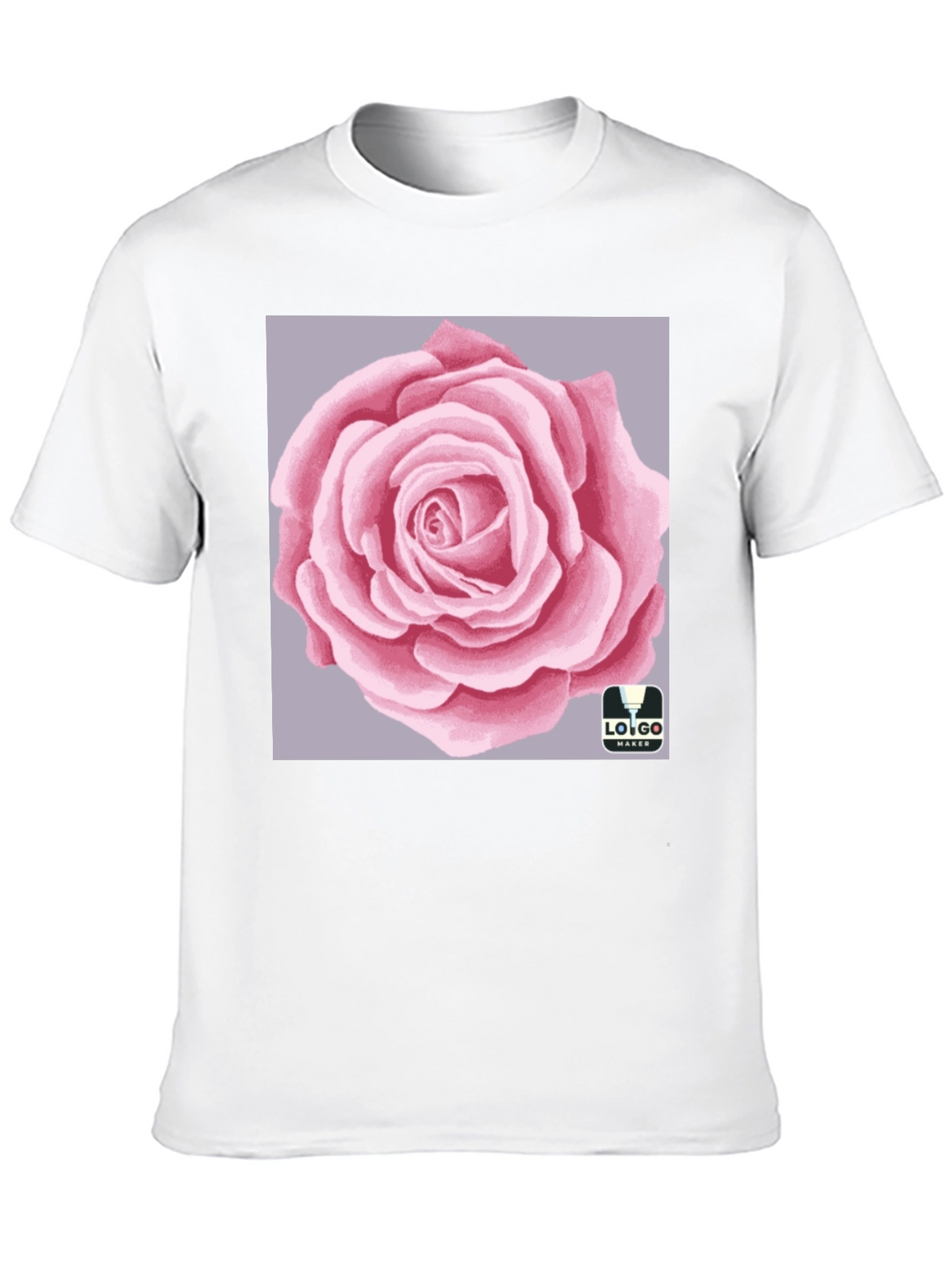Mens Black T-Shirt with Rose Graphic