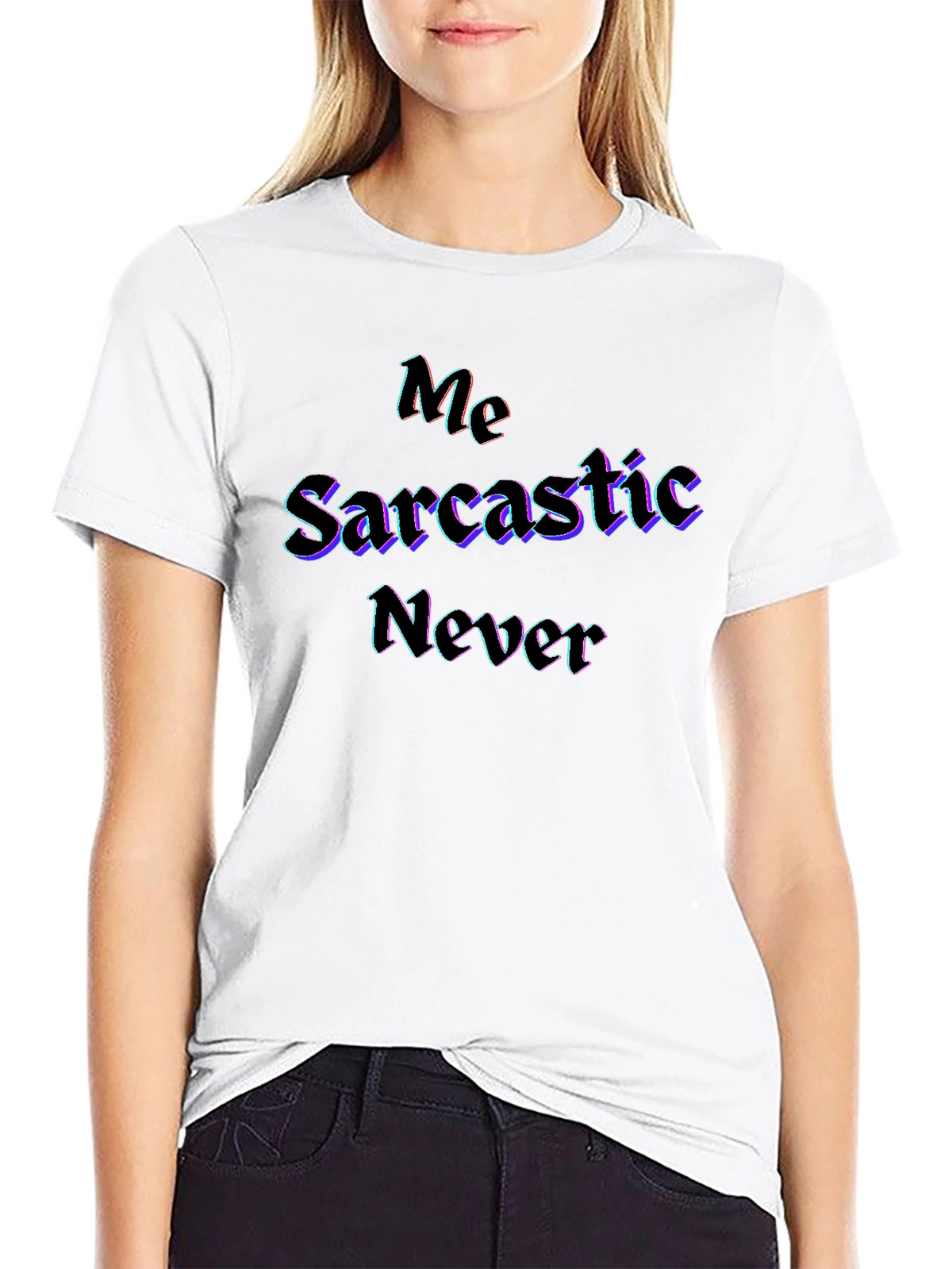 Sarcastic Never Graphic Black T-Shirt