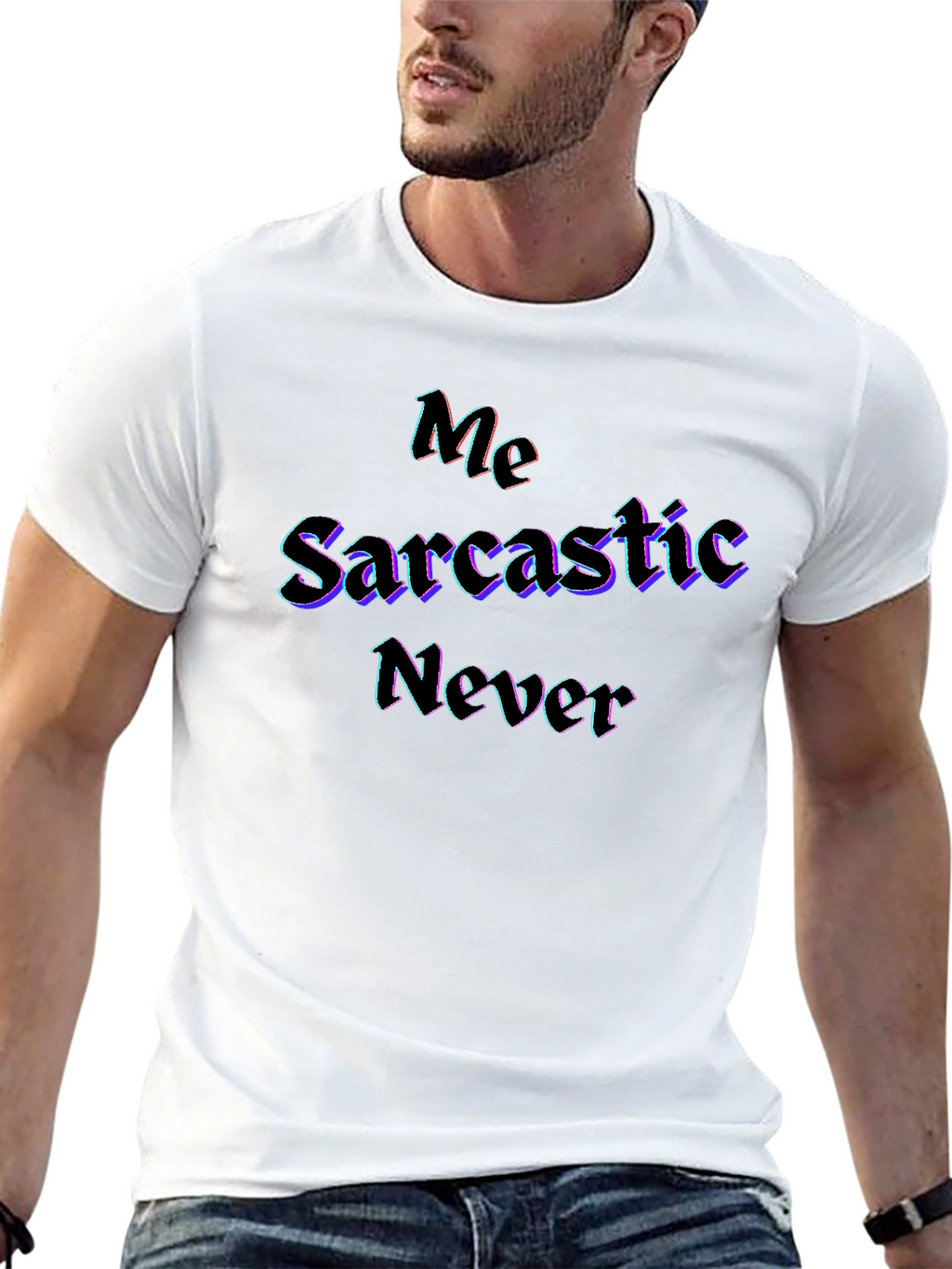 Sarcastic Never Graphic Black T-Shirt