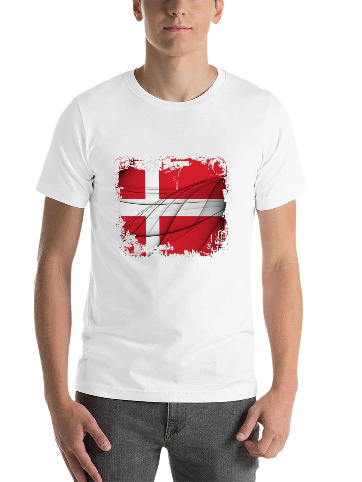 Denmark Flag Graphic Tee - Mens Black T-Shirt