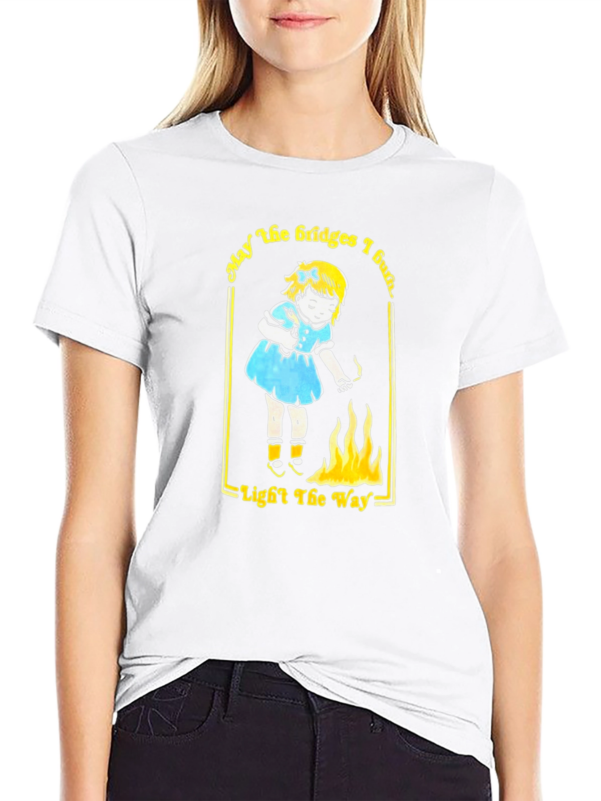 May the Bridges I Burn Black Graphic Tee