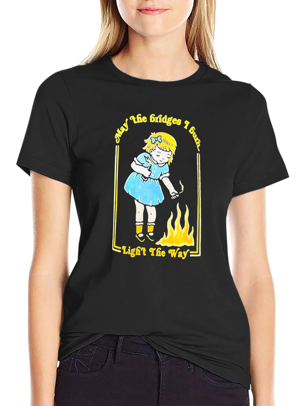 May the Bridges I Burn Black Graphic Tee