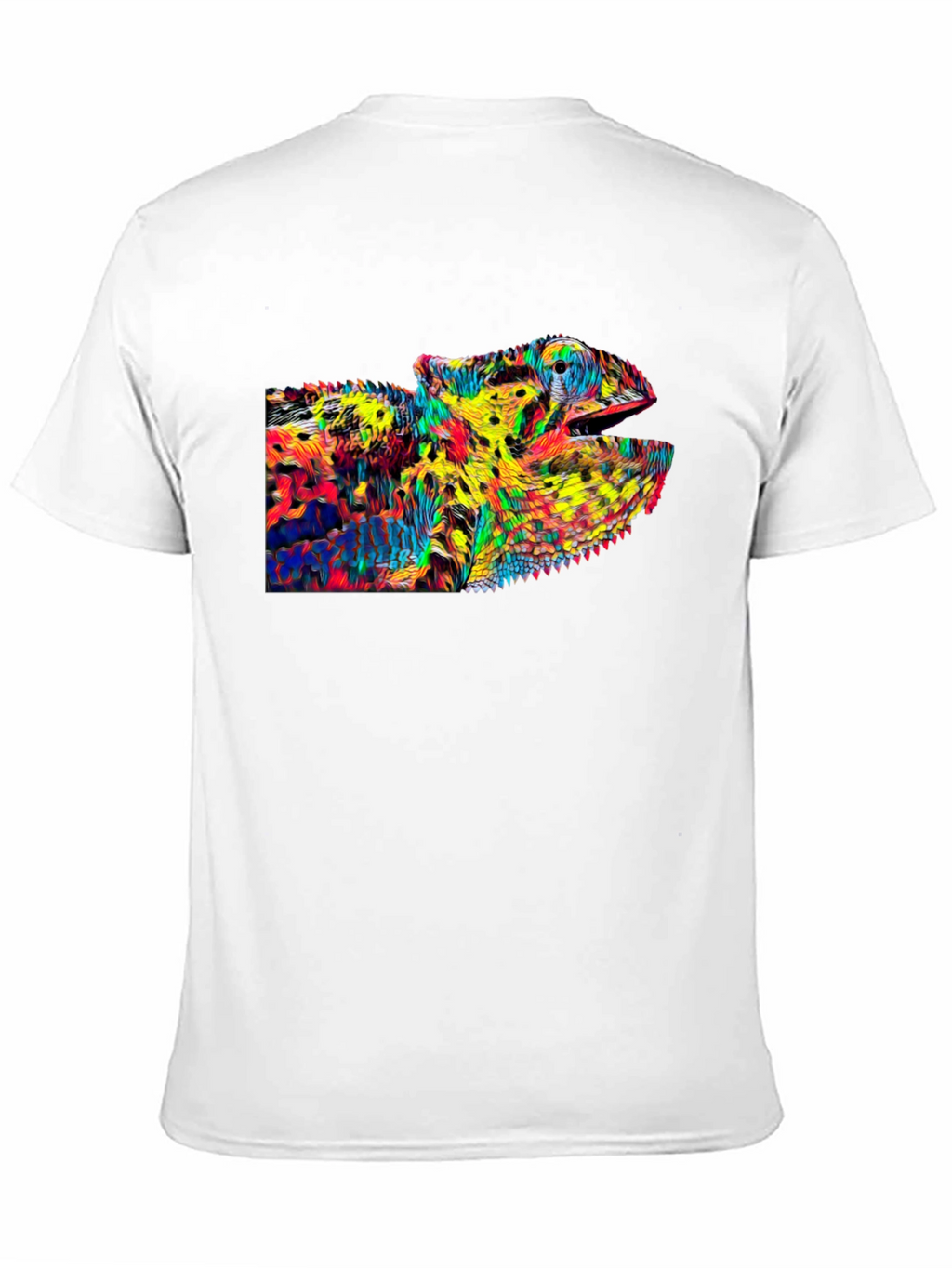 Psychedelic Chameleon Graphic T-Shirt - Black