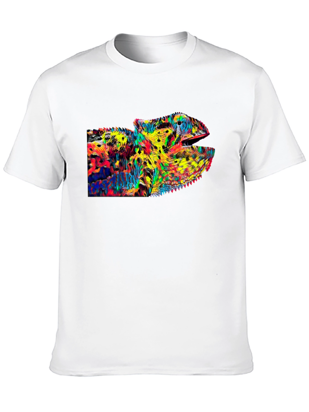 Psychedelic Chameleon Graphic T-Shirt - Black