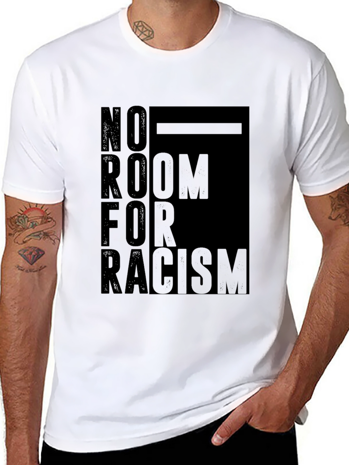 No Room For Racism Graphic Tee - Black