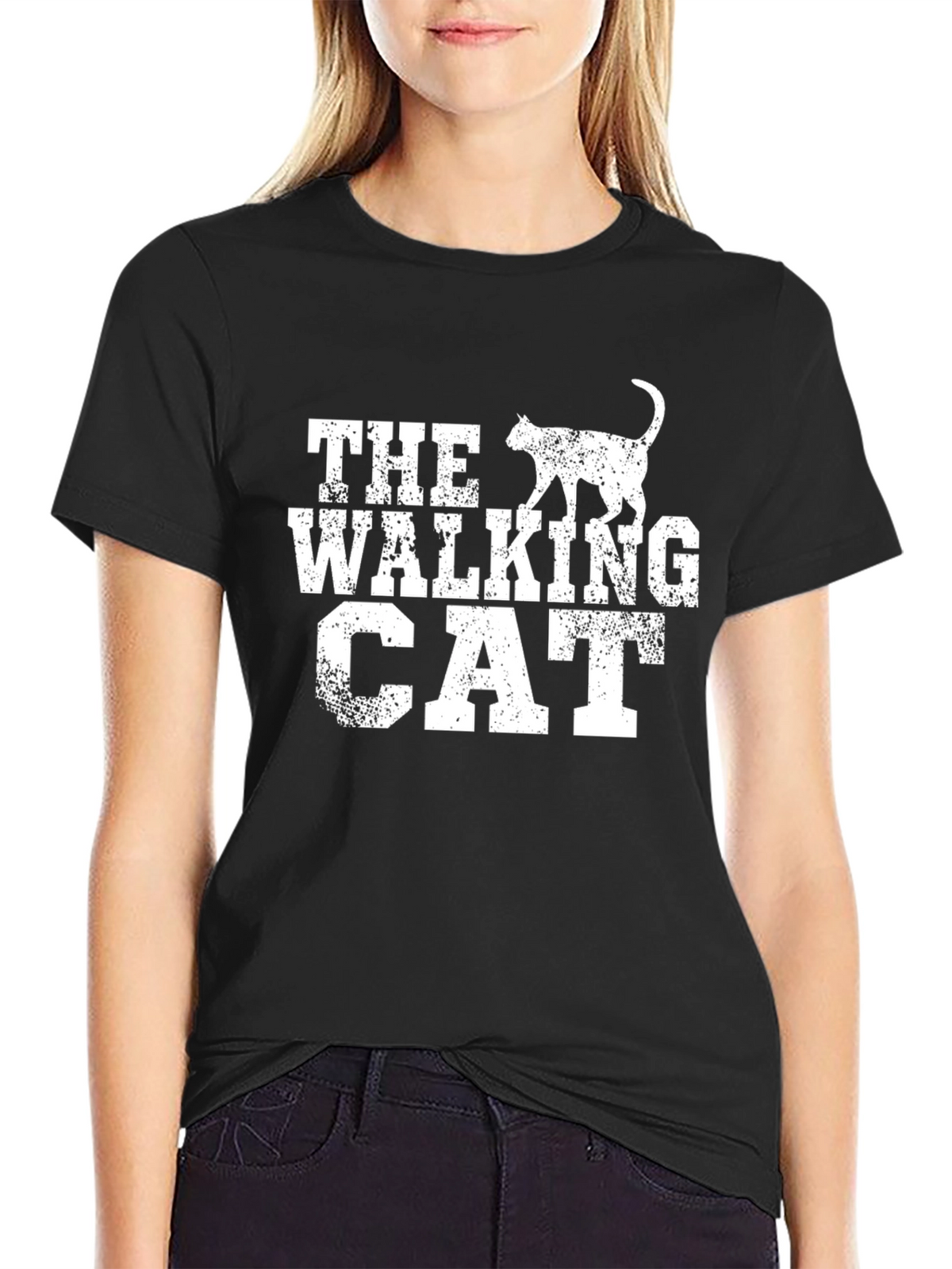 The Walking Cat Black T-Shirt