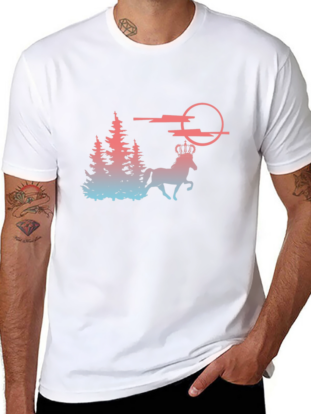 Majestic Horse T-Shirt - Fantasy Forest Design