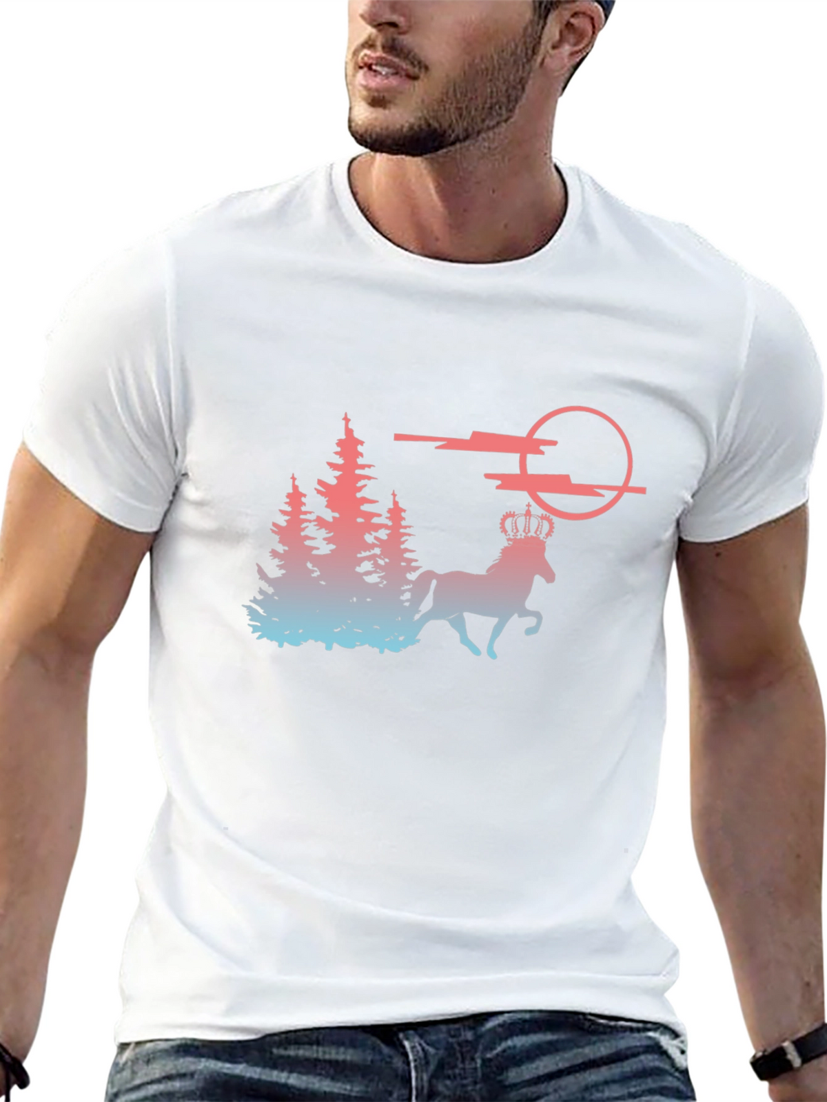 Majestic Horse T-Shirt - Fantasy Forest Design