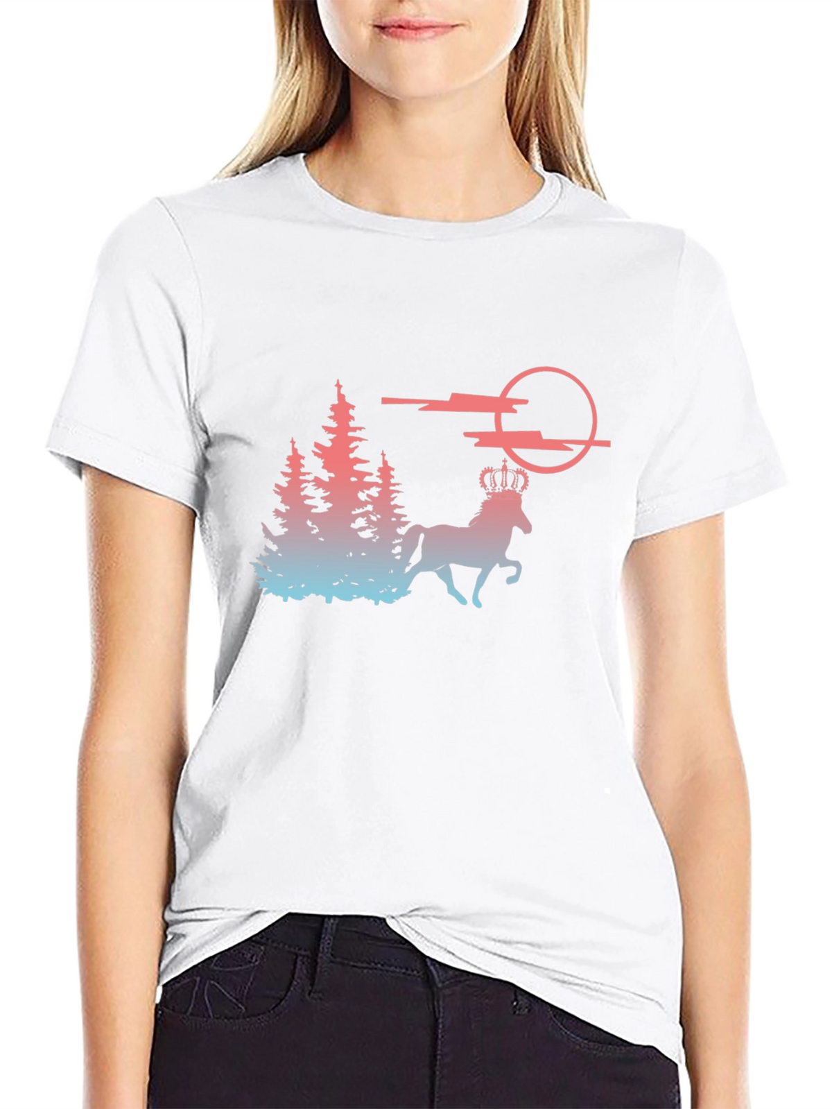 Majestic Horse T-Shirt - Fantasy Forest Design