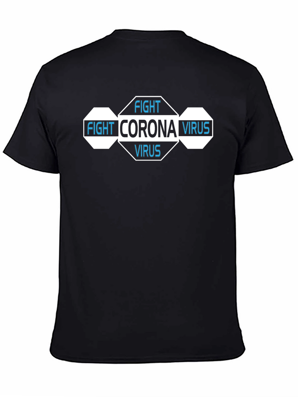 Fight Corona Virus Black Graphic T-Shirt
