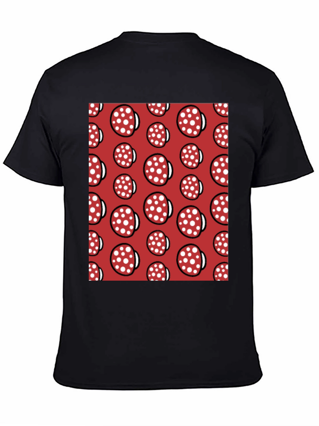 Novelty Salami Pattern Black T-Shirt