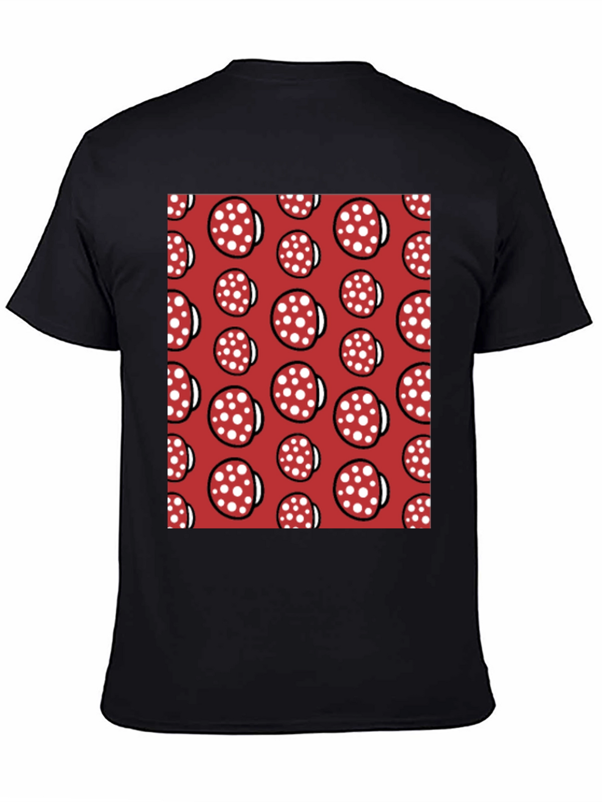 Novelty Salami Pattern Black T-Shirt