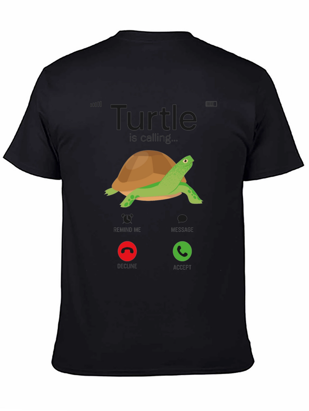 Turtle Incoming Call T-Shirt - Funny Cartoon Tee