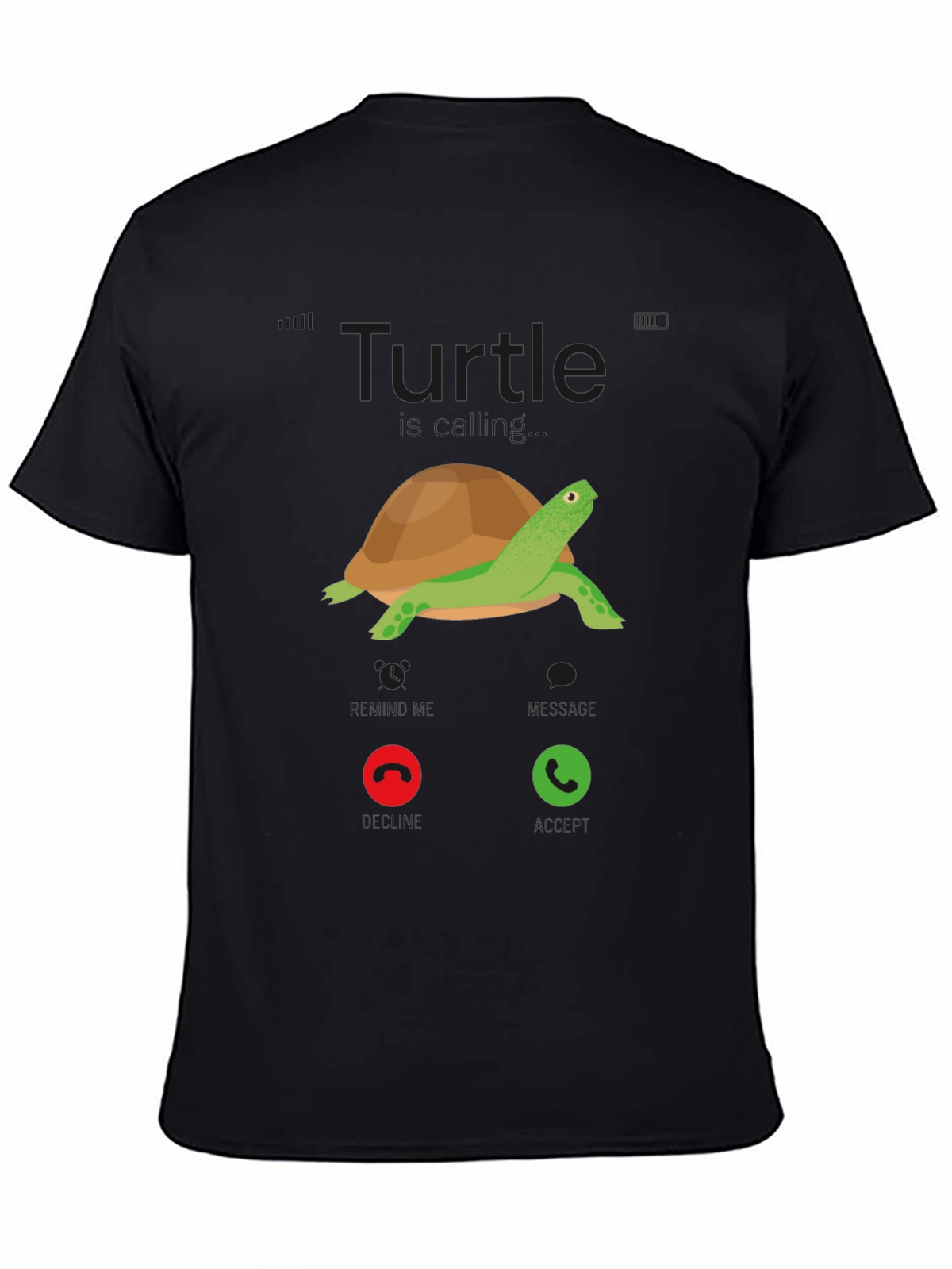 Turtle Incoming Call T-Shirt - Funny Cartoon Tee