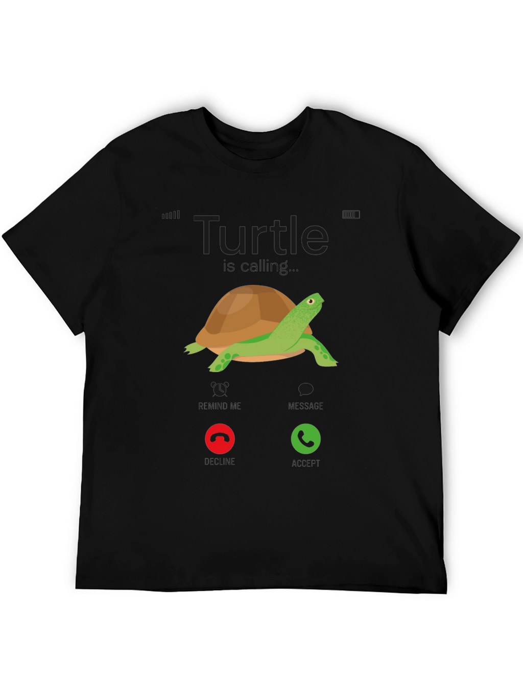 Turtle Incoming Call T-Shirt - Funny Cartoon Tee