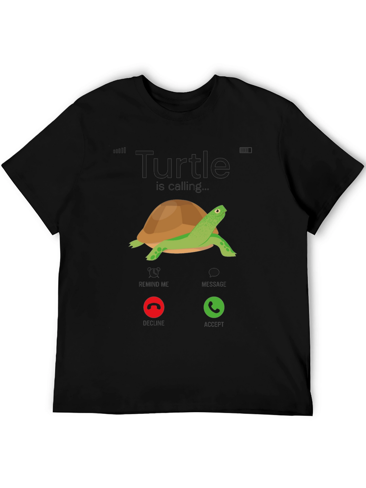 Turtle Incoming Call T-Shirt - Funny Cartoon Tee