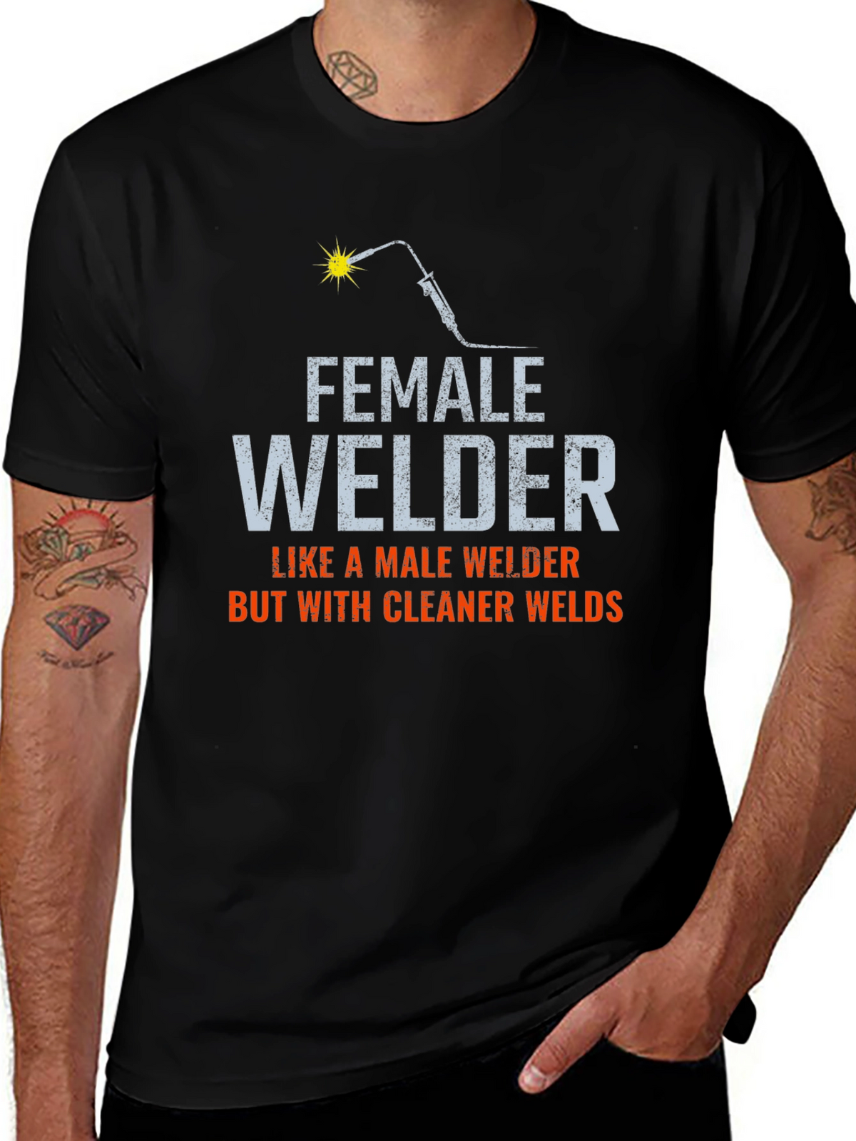 Female Welder T-Shirt - Cleaner Welds