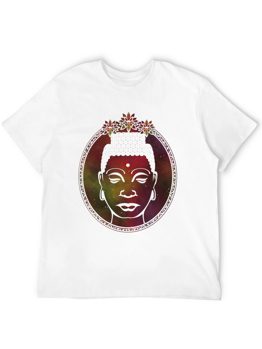 Buddha Head Graphic Tee - Meditative Galaxy Print