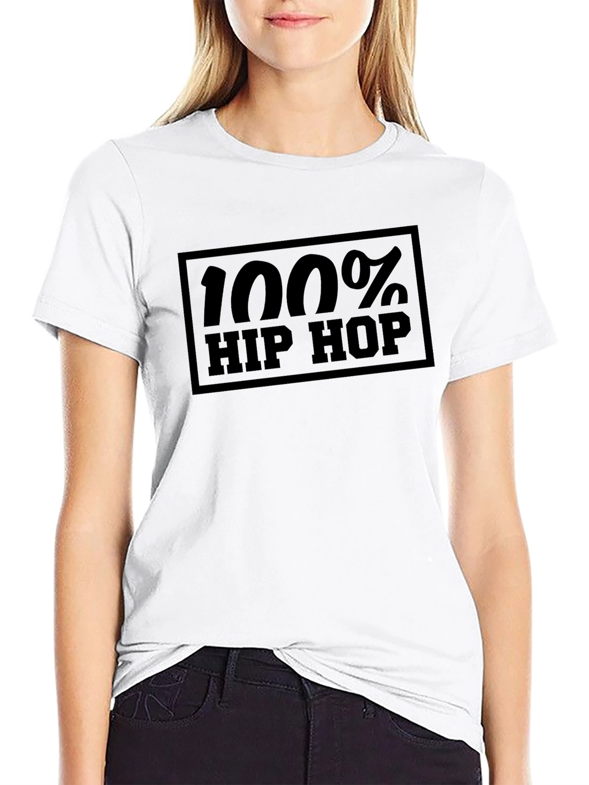 100% Hip Hop Graphic Tee - Black