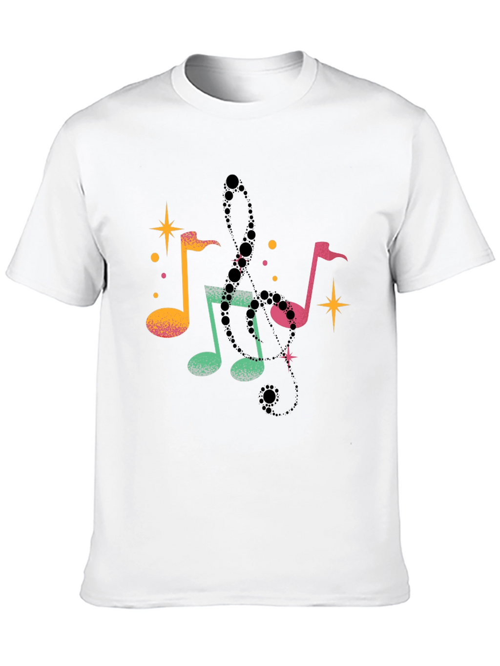 Musical Notes Black T-Shirt