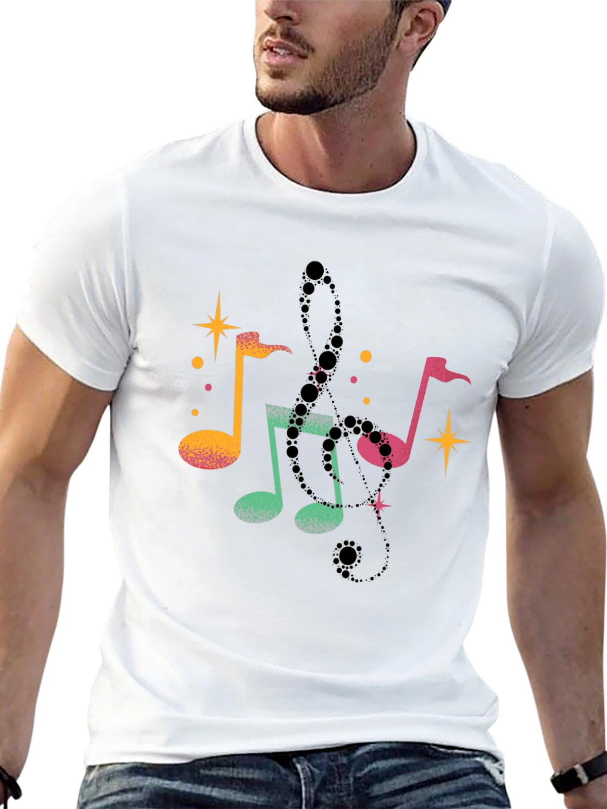 Musical Notes Black T-Shirt