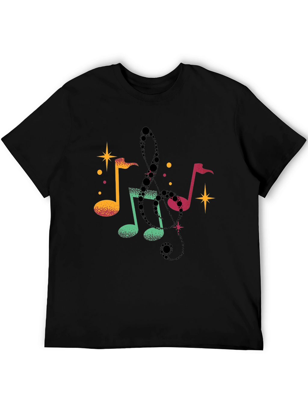 Musical Notes Black T-Shirt