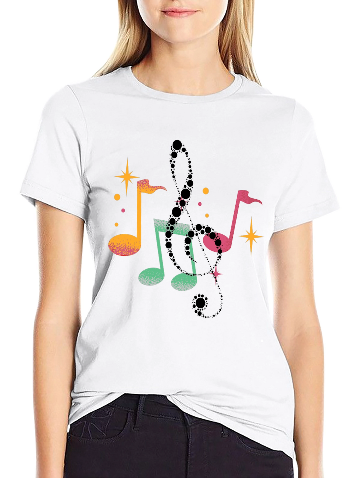 Musical Notes Black T-Shirt