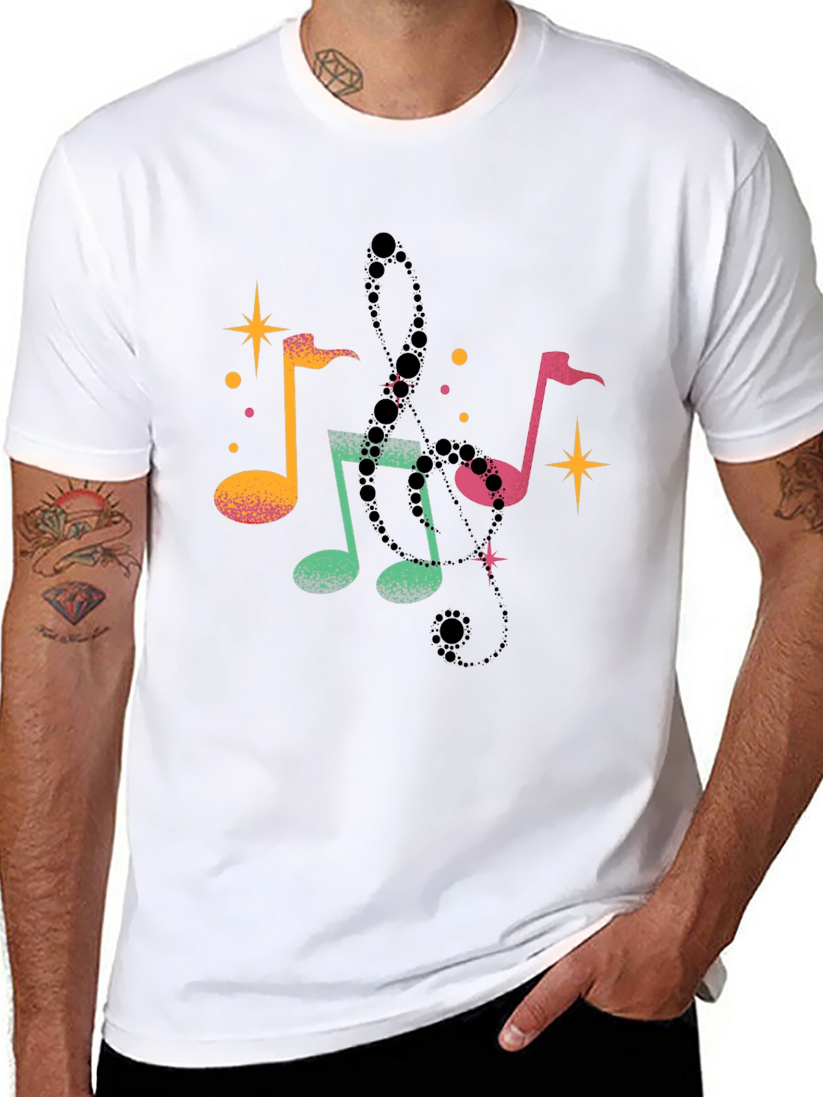 Musical Notes Black T-Shirt