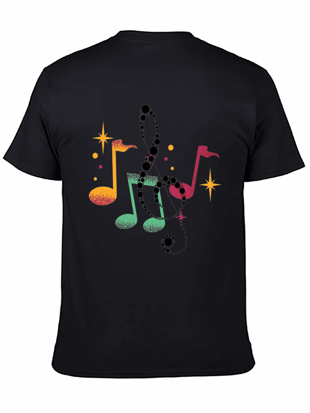 Musical Notes Black T-Shirt