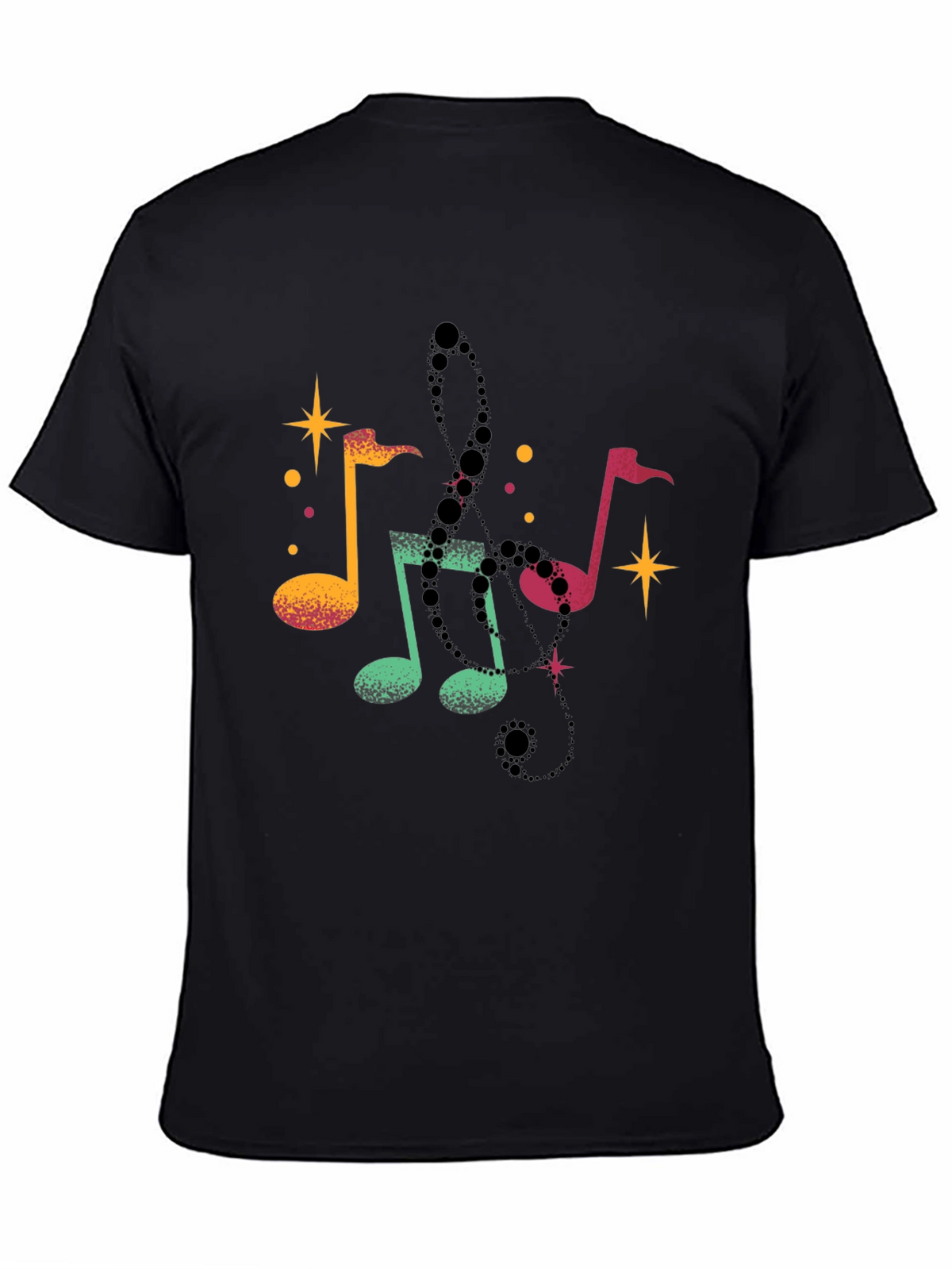 Musical Notes Black T-Shirt