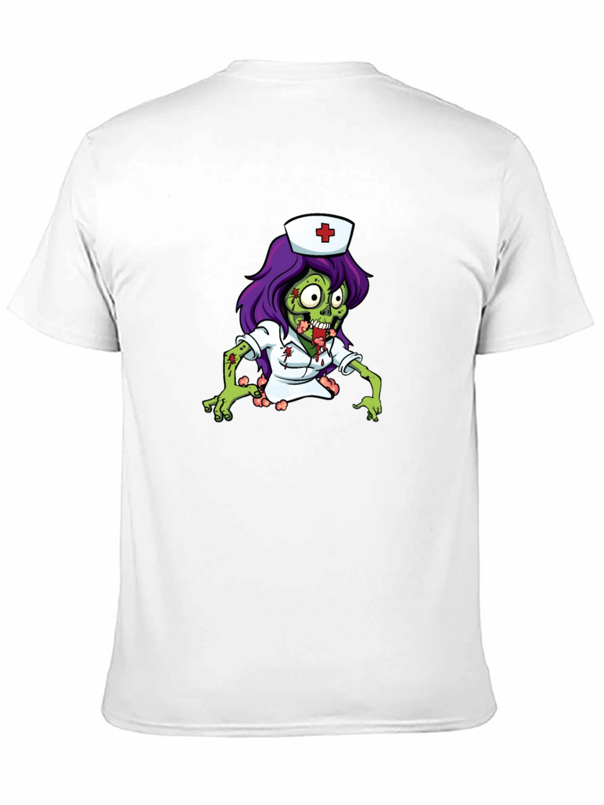 Zombie Nurse Graphic Tee - Black Cotton T-Shirt
