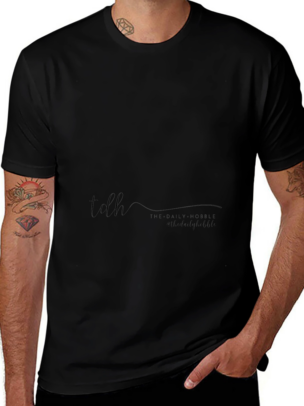 Mens Black Short Sleeve Casual T-Shirt